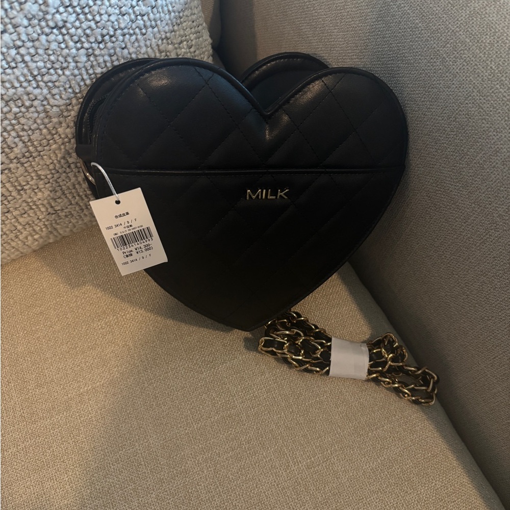 Black Heart-Shaped Mini Bag